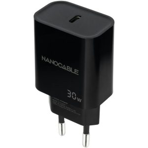 Carregador Nanocable USB-C/PD 30W Preto