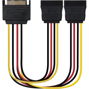 Cabo de Alim SATA Nanocable - SATA Macho > 2x SATA Femea