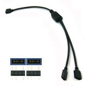 CABO Y PARA ARGB 3PINOS 5V(F)>2X 3P 5V(F/M) PRETO 3P