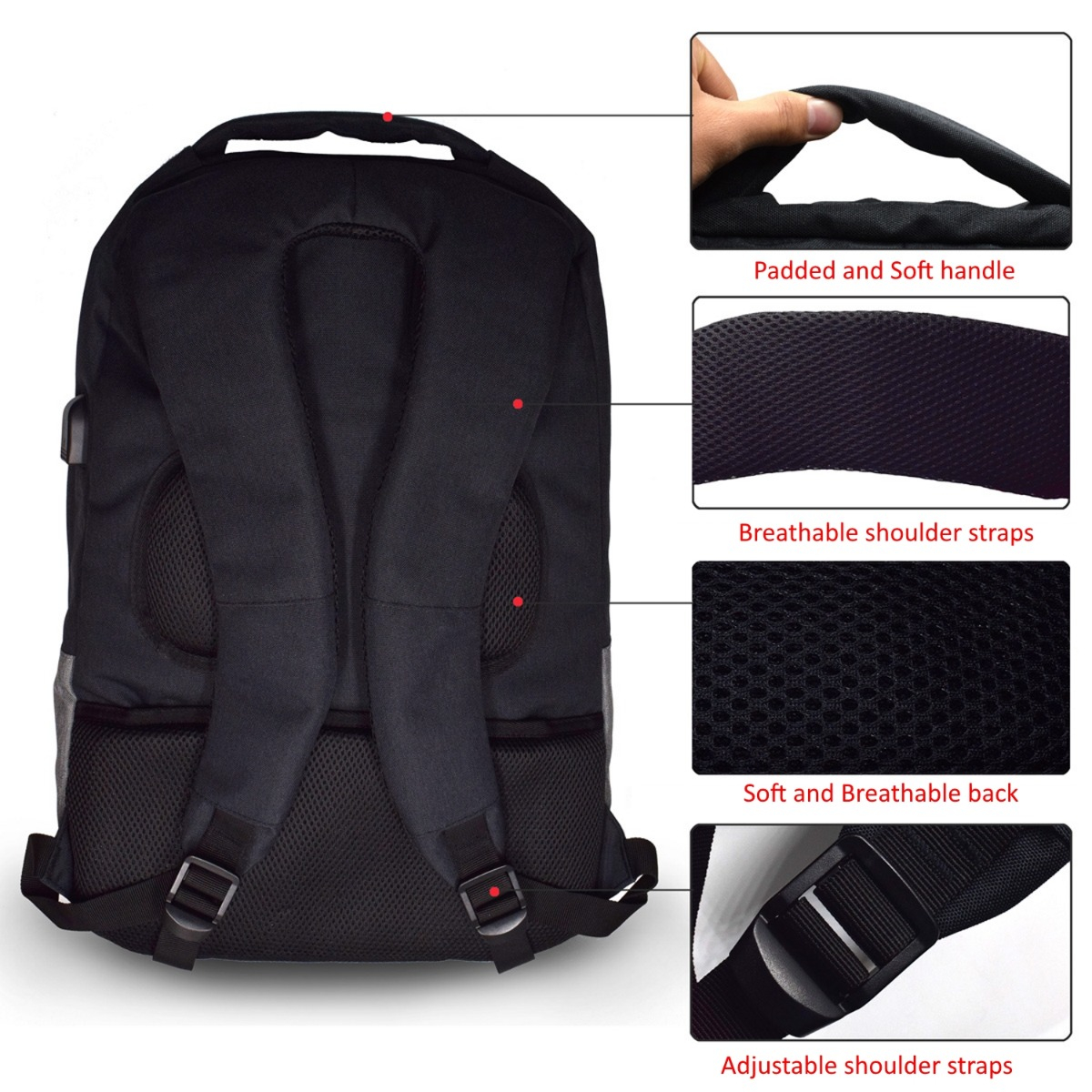 Mochila Ewent EW2529 17 3 Black Porta USB