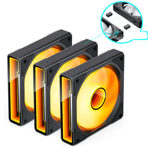 Pack 3X Ventoinha Jonsbo ZK-120B ARGB PWM Preto - 120mm